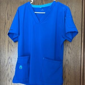 Cherokee Infinity Blue Scrub Top